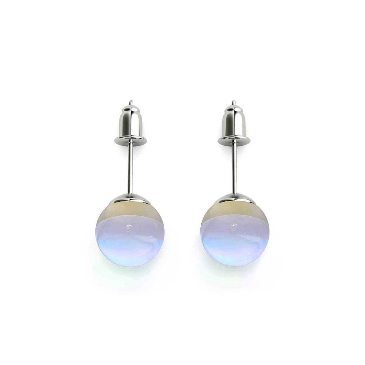 Rainbow Supernova | .925 Sterling Silver | Galaxy Glass Stud Earrings